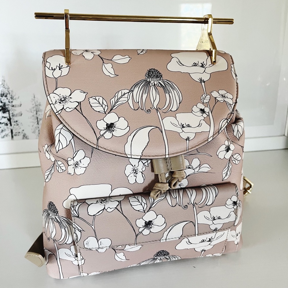 M2malletier Flower Print Mini Leather Backpack